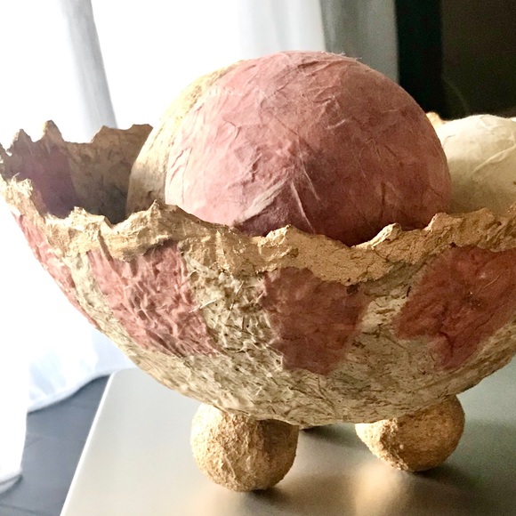 Artisan Papier-mâché Decor Bowl - Picture 3 of 15